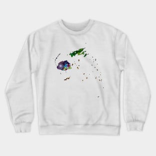 Spirograph Patterned Fiji Islands Map Crewneck Sweatshirt